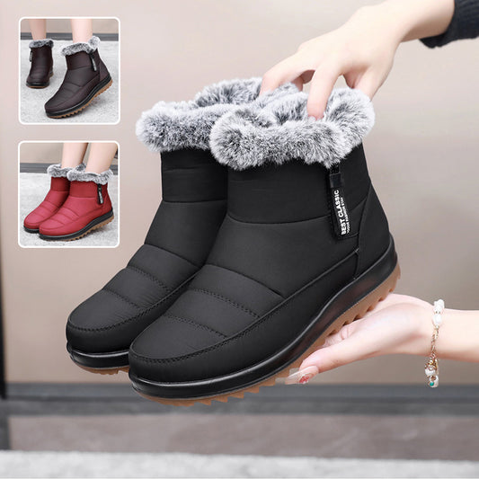 Bottes de neige hiver avec fermeture éclair pour femmes