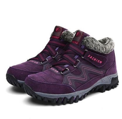 Chaussures d'hiver en coton pour femmes, velours chaud