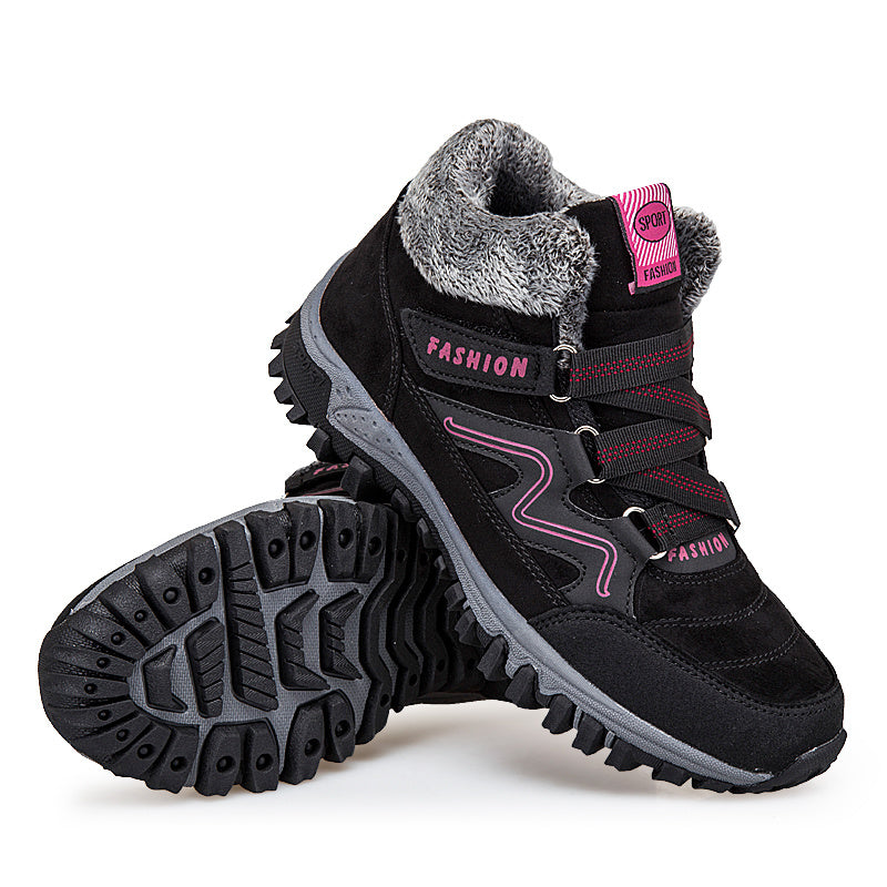 Chaussures d'hiver en coton pour femmes, velours chaud