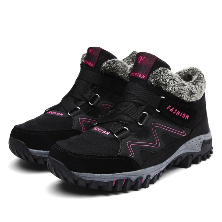 Chaussures d'hiver en coton pour femmes, velours chaud