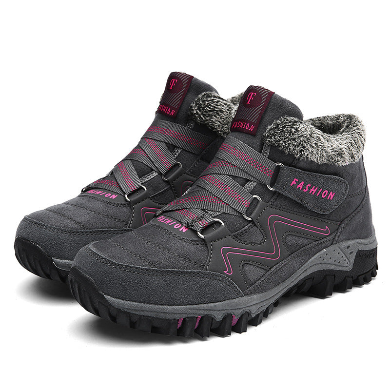 Chaussures d'hiver en coton pour femmes, velours chaud